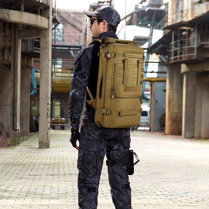 HUNTVP 50L 3 Way Tactical Military MOLLE Assault Backpack Modular WR Bag