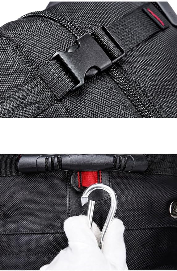 Tactical Backpack Military Molle Hiking 36-55L travel casual sporty outdoor duffel bag black (50L) rain cover