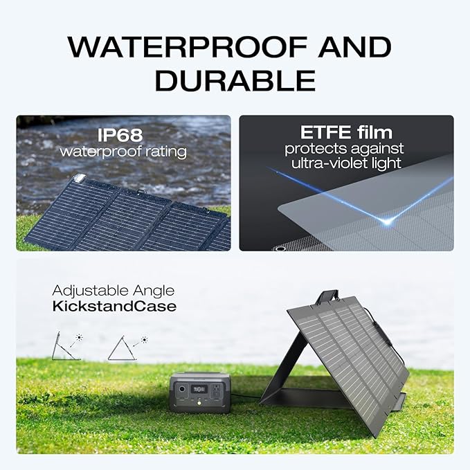 EF ECOFLOW Solar Generator RIVER 3 Plus with 110W Solar Panel 286Wh Portable Power Station LiFePO4 Battery 3 Up to 1200W AC Outlets &lt10 MS UPS Expandable to 858Wh &lt30 dB Quiet 1Hr Fast AC