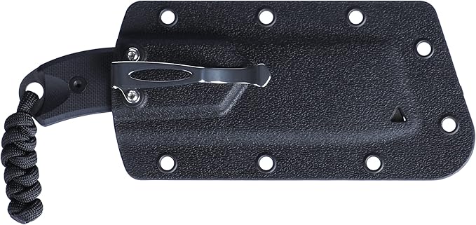 CRKT Razel Compact Fixed Blade Knife with Sheath: D2 Steel Blade with Veff Flat Top Serrations G10 Handle 4036