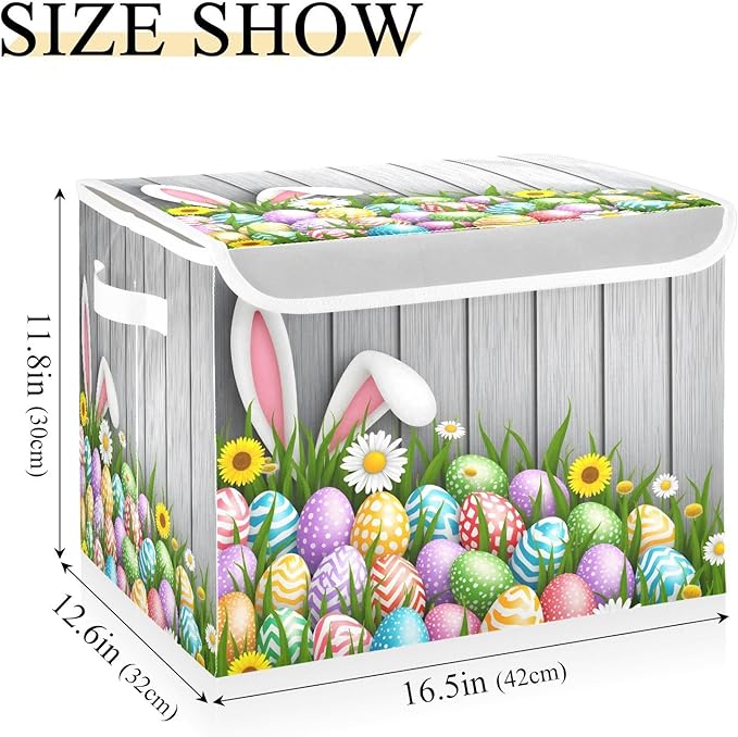senya Easter Baskets Collapsible Bins with Lids Flowers Wood Boxes Clothes for Organizing