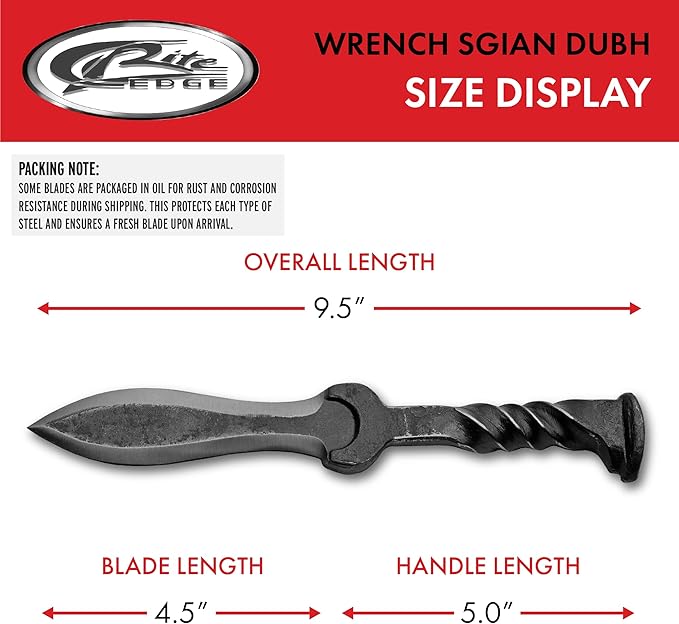 9.5 Hand Forged Carbon Steel Railroad Spike Medieval Twisted Handle Dagger with Sheath Gray