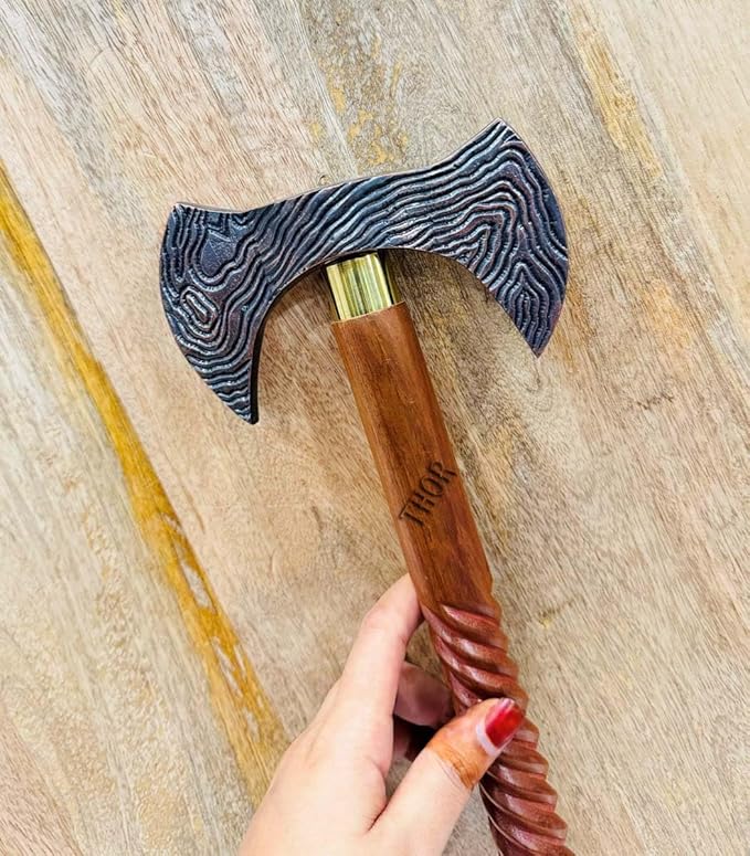 Handmade Carbon Steel Double Headed Axe Viking Axe Ragnar Axe Battle Axe Gift for him