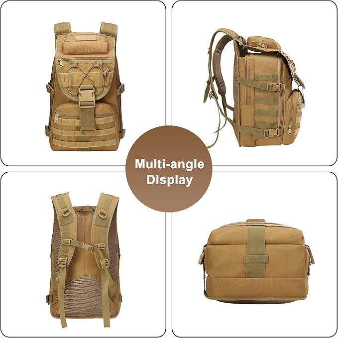 Camping Backpacks for Men Women Outdoor Tactical Oxford Cloth Backpack Large Capacity Hiking Travel Duffle Bags (B/Multicolor)