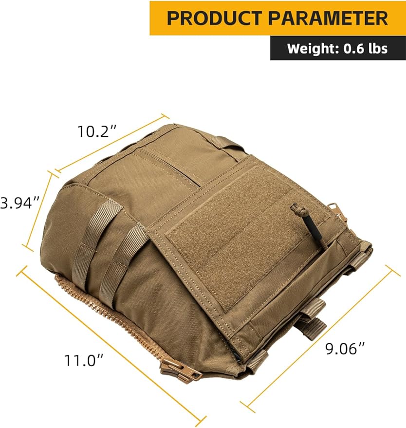 IDOGEAR Tactical Zip-on Panel Pouch Military Backpack Vest Accessory Bag for CPC AVS JPC2.0