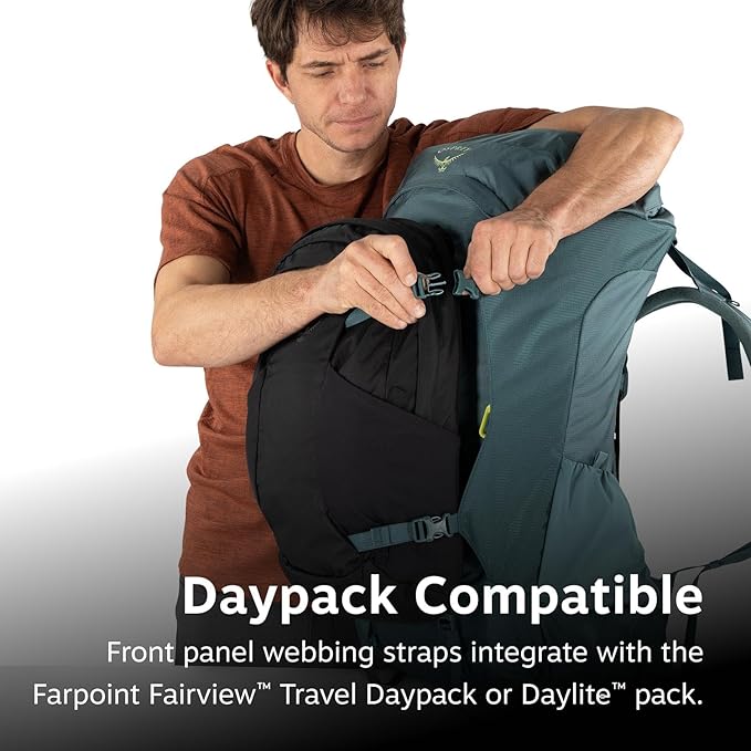 Osprey Farpoint Trek 55L Men's Travel Backpack - Hybrid Backpacking &amp Travel Bag with Internal Organization Black