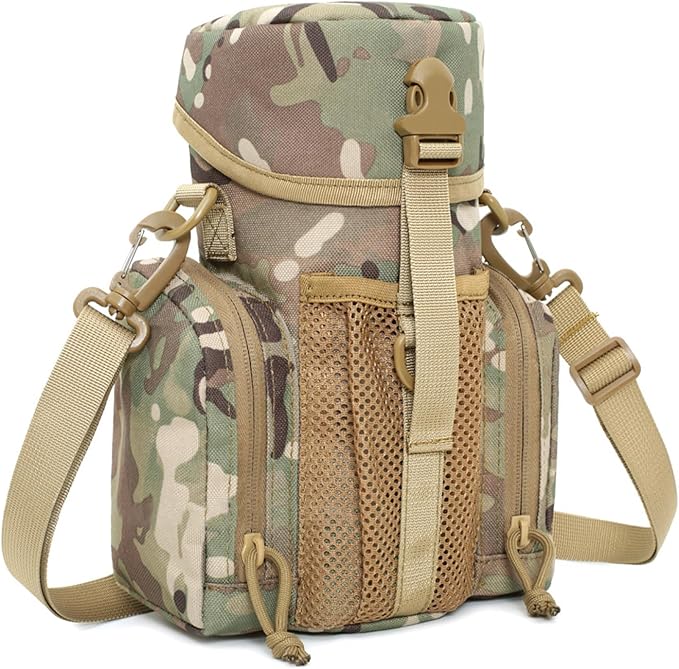 Large Tactical Molle Water Bottles Bag Pouch with Strap Water Bottle Carrier Bag Molle Tactical Pouches for Backpack