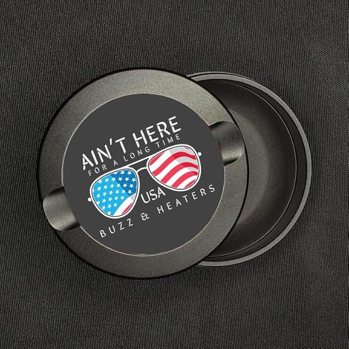 Buzz &amp Heaters Metal Container for Zyn | Holder | Can | Pouch | Americana Gifts | Ain't Here for A Long Time