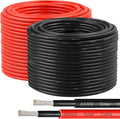 XRDS -RF 8AWG Solar Panel Wire 10mm² 2 Pack 200FT Red &amp Black Solar Extension Cable PV Wire with Tinned Copper Sunlight &amp UV Resistant for Solar Panel RV Inverter Battery Off-Grid Syst