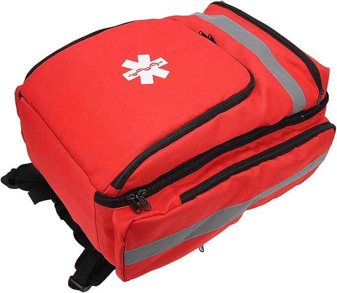 Restokki Red Firefighter Bag Large Capacity First Responder Bag Emergency Medical Backpack for Travel Camping