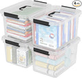 4 Packs 18 Quart Clear Plastic Storage Latching Bins Clear Storage Boxes with Handles