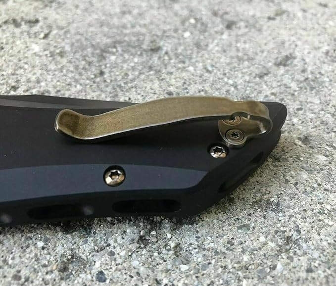 Copper Gold Titanium Deep Pocket Clip &amp Handle Screws Set Compatible with Kershaw Launch 1 Model 7100 Knife