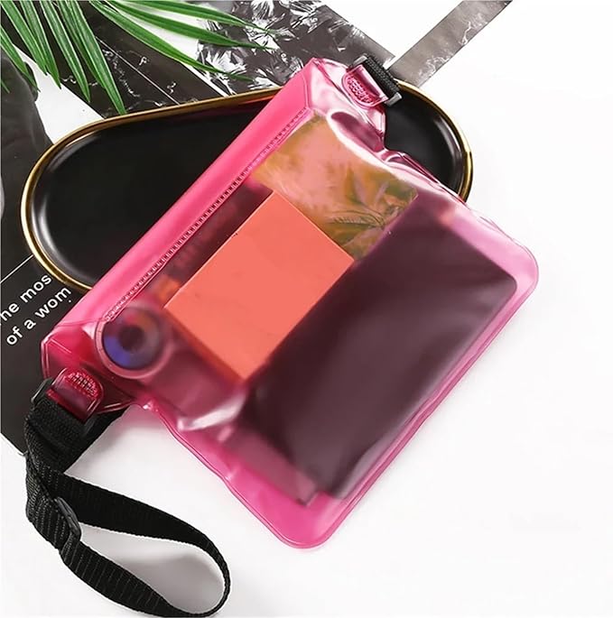 Waterproof Dry Bag Waterproof Swimming Bag Underwater Mobile Phone Bags Ski Drift Diving Shoulder Waist Pack 3 Layer Transparent Dry Protection Bag for SwimmingBoating(Orang1)