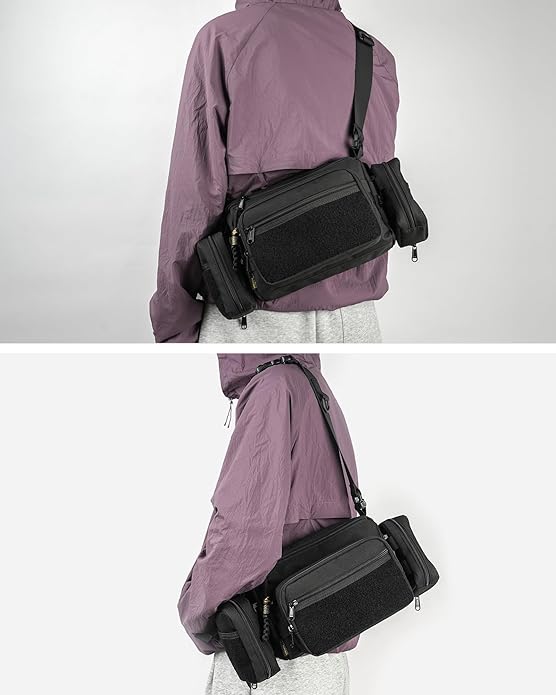 VIPERADE CHW3 Tactical Molle Bag with 3 Detachable Pouch EDC Pouch Organizer for Men 4 in 1 Sling Shoulder Crossbody Bag