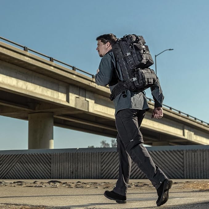 MAXPEDITION Gyrfalcon Backpack (Black) 36L Tactical Backpack with Detachable Waist Pack MOLLE Internal Frame Rucksack Military Survival Pack Bug Out Bag PT1054B