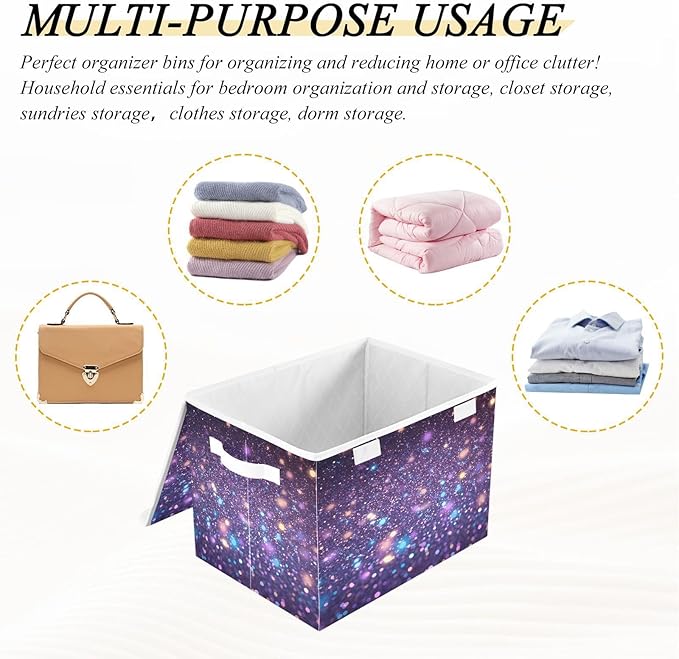 Diamonds Crystals Gradient Glitter Decoration Sequins Peach Purple Blue Yellow Storage Bins with Lid Collapsible