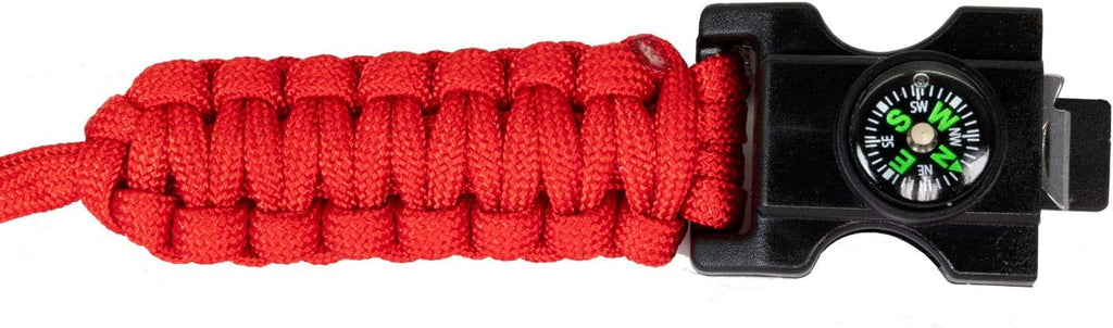 Deco Gear 2-Pack Tactical Emergency Bracelet with SOS LED Light Knife &amp More - Black &amp Red
