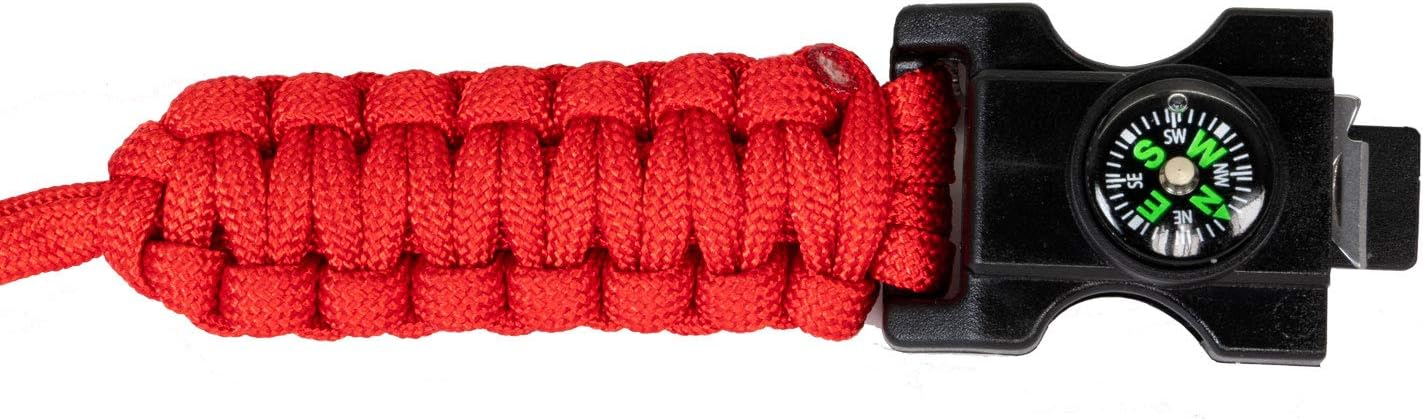 Deco Gear 2-Pack Tactical Emergency Bracelet with SOS LED Light Knife &amp More - Black &amp Red