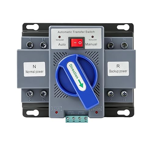 110V 63A Automatic Transfer Switch (ATS) for Home Generators - Dual Power Source Changeover with Auto/Manual ModeInstant Changeover for Home/Commercial/RV/Backup Generator