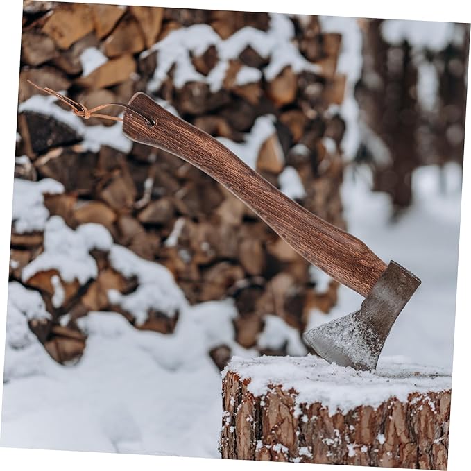 ORFOFE 2pcs Wooden Axe Handle Replacement - Grip Solid for Camp Hatchet and Fire Axe Maintenance Easy Installation and Effortless Use