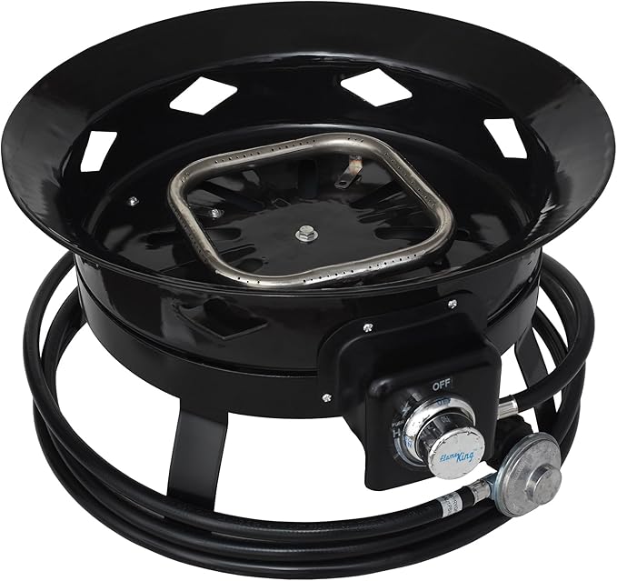 Flame King Smokeless Propane Fire Pit 19-inch Portable Firebowl 58K BTU with Self Igniter Cover &amp Carry Straps for RV Camping &amp Outdoor Living