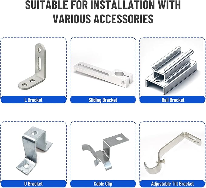 6PCS Standing Seam Roof Clamps Metal Roof Fixing Clamps Racking Bracket for Solar Panel Module Installation Starlink Base Heat Cable and Snow Guard Attachment