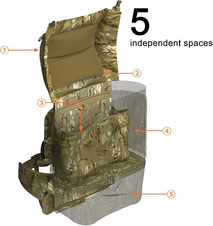 MT FILBE 100L Modular Rucksack System Military Ruck with External ABS Frame Detachable Assault Pack &amp Hydration Carrier