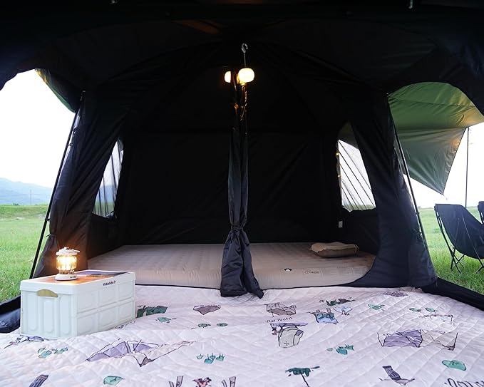 Vidalido 8-10 Person Camping Tent with 3 Door 2 Room Large Family Cabin Tents Double Layer Waterproof Portable Glamping Tent Big Tents for Outdoor Picnic Camping Hiking and Family Gathering