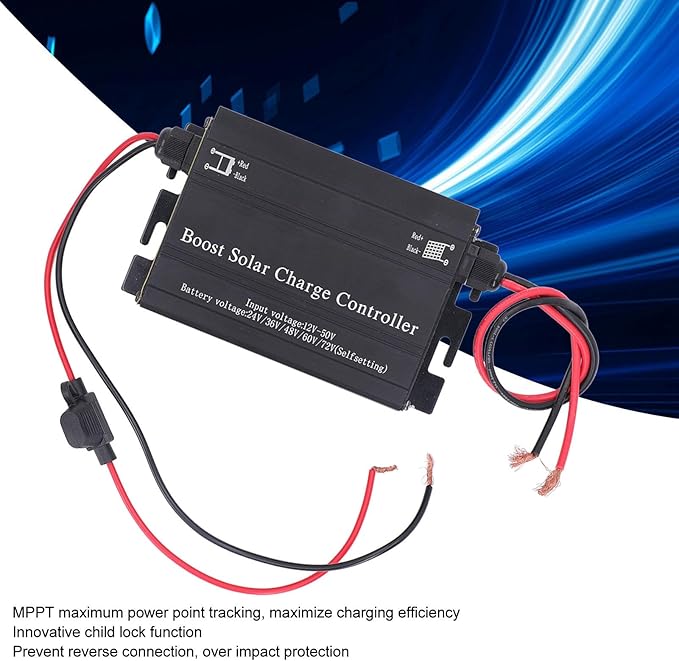 24V 36V 48V 60V 72V Solar Boost Controller MPPT 97% Efficiency Step Up Solar Battery Charging Controller for Vehicle