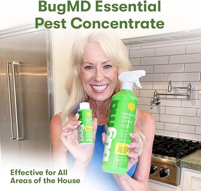 BugMD Cockroach Catcher (3 Pack) BugMD Essential Pest Control Concentrate (1 Pack) and Spray Bottle 32 oz (1 Pack) Bundle