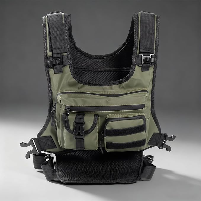 Heavy Duty Adventure Chest Pack Vest for Outdoor Travel Backpacking Training Essential Multi Compartment Running Pack