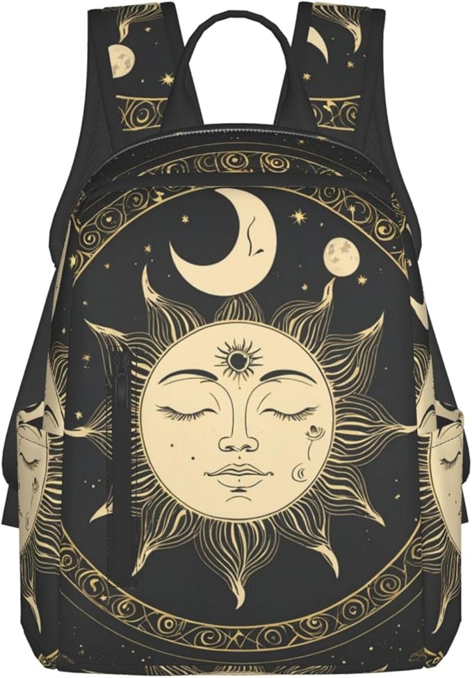 Anti Theft Laptop Backpack Travel Backpacks Bookbag for Women &amp Men College Backpack (tarot card magic boho Vintage Sun Moon Stars)