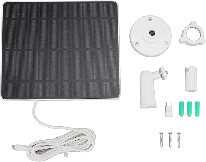 12W Solar Panel for Security Camera Outdoor IP65 USB Solar Panel with Adjustable Bracket for Doorbell Fan Flashlight 24 Hours Monitoring