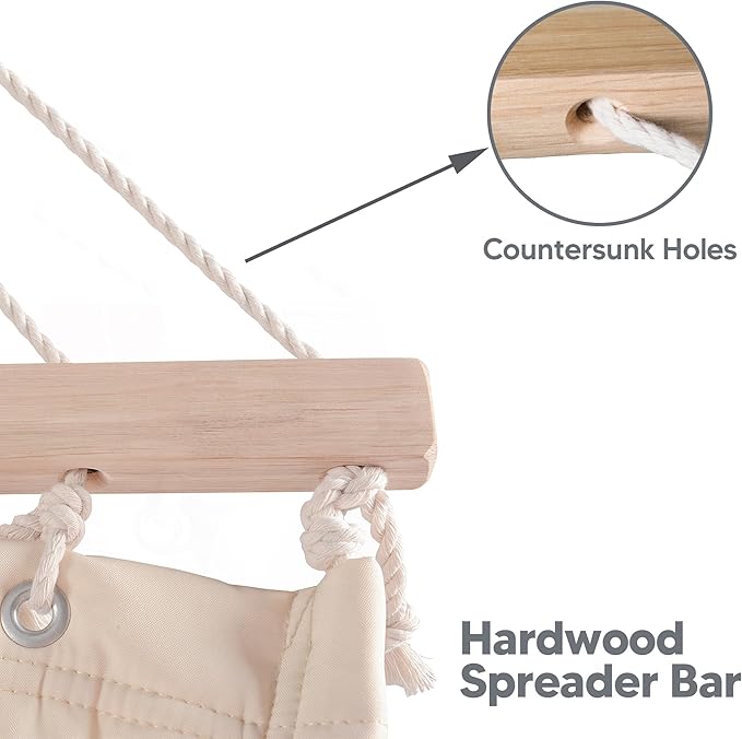 SUNCREAT Hammocks Replacement Hammock for Stand 475 lbs Capacity Two Person Backyard Hammock for Outside Beige