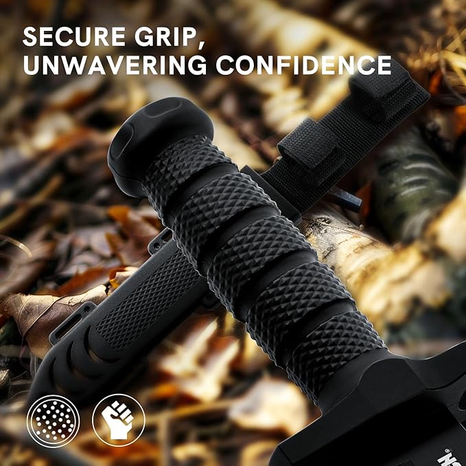 Dispatch 12 Inch Fixed Blade Hunting Knife with Throwing Knives Set of 12 for Outdoor Camping