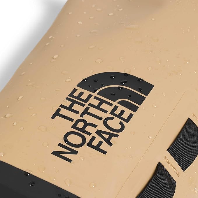 The North Face Base Camp Dry Bag - Roll-Top Waterproof Stuff Sack Ideal for Camping Gear &amp Kayak Accessories Khaki Stone/TNF Black 8 Liters