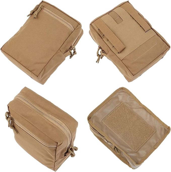 Tactical Tall GP Pouch - Large Capacity MOLLE General Purpose Utility Pack Abdominal/Back Panel Storage Bag for Hunting Tactical Gear(Coyote Brown)