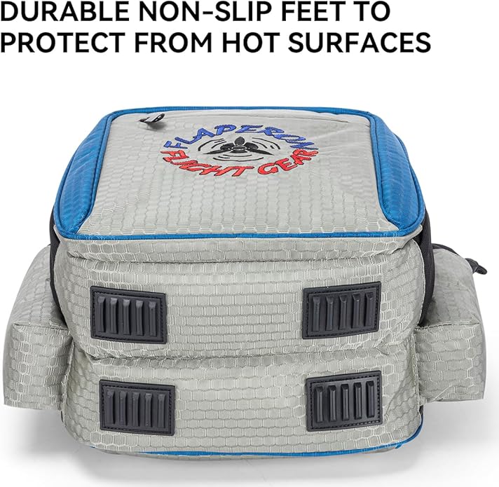 Pilot Flight Bag – Compact Aviation Headset &amp iPad/Tablet Bag with Multi-Pocket Storage Shoulder Strap Honeycomb Nylon (Gray/Blue)