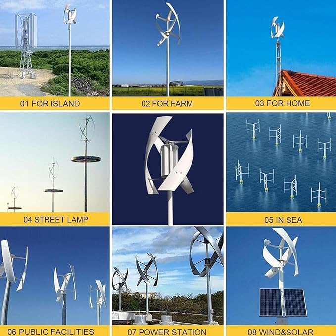 5000W Noiseless Magnetic Vertical Wind Turbine 3 Blades with Charge Controller 12V 24V Vertical Wind Generator for Garden24V