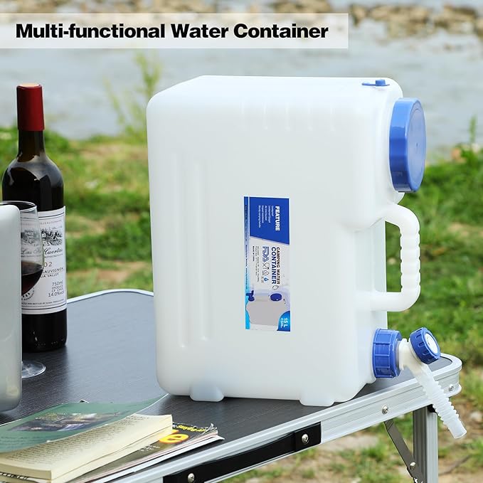 REDCAMP 4 Gallon/15L Portable Water Container with SpigotCamping Water JugCamping Water Container Large Water TankPortable Emergency Water Storage for CampingCarHikingHurricane Supplies