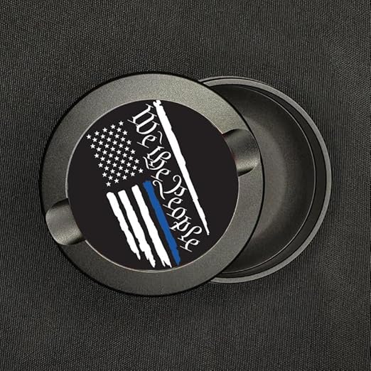 We The People Blue Line American Flag Metal Container and Holder for Zyn