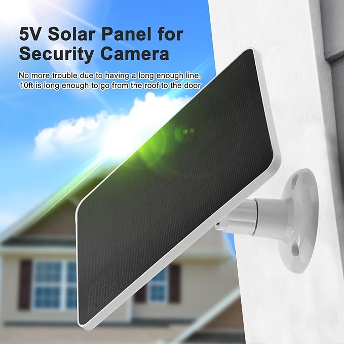 4 Pack Solar Panel Camera Charger Fit for Arlo Essential Spotlight/XL Spotlight/Essential 2k 2nd 3rd gen 2 3 CameraArlo PRO 6Ring Spotlight Cam Plus/Spotlight Pro 5V 7W Solar Panel Charging Cable
