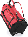 Rolling Duffle Bag with Wheels86L 30”Carry on Luggage with WheelsFolding Travel BagDuffle Backpack with Separate Shoe Compartment (red)