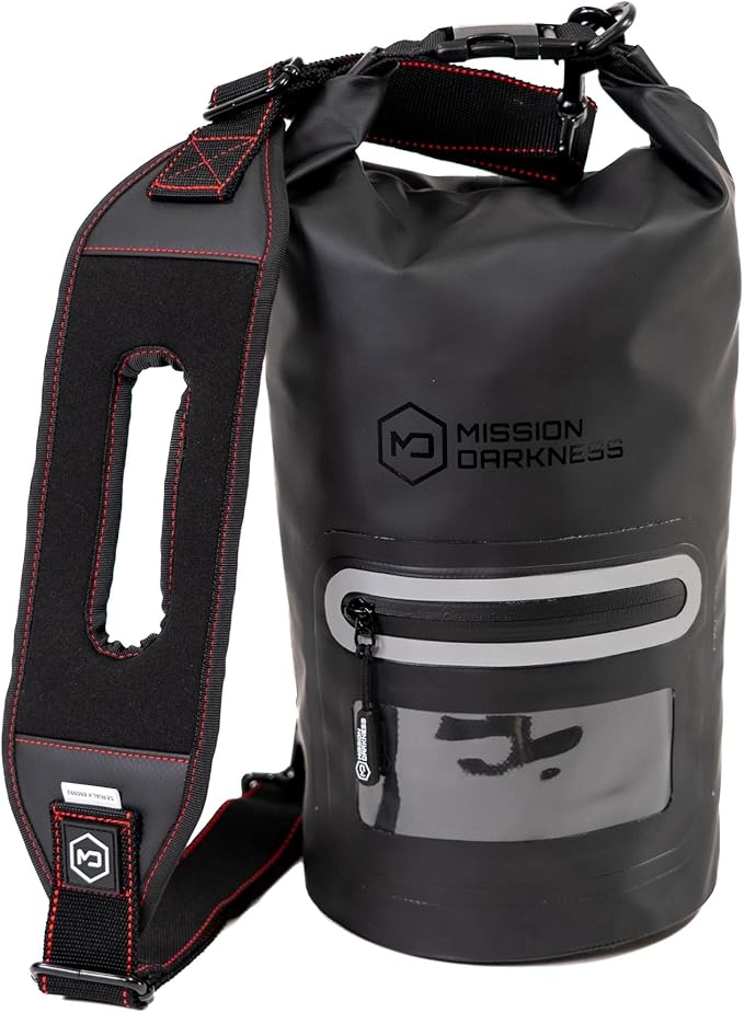 Mission Darkness Dry Shield Faraday Tote 7L Capacity // Waterproof Dry Bag for Electronic Device Security &amp Transport Signal Blocking Anti-Tracking EMP Shield Data Privacy Fits Phones Tablets Radi