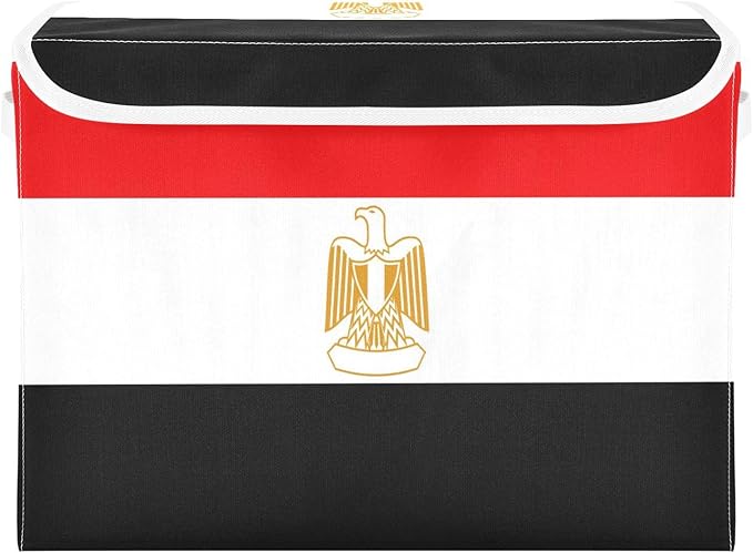 Egypt Flag Egyptian Red and Black Storage Containers with Lids Foldable Blanket Storage Closet Storage Bins for School