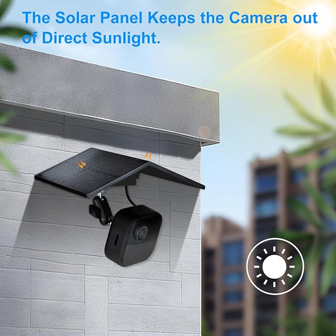 Solar Panel for Blink Camera Waterproof Solar Charger Compatible with Outdoor 4 / 2K+ / XT / XT2 Continuous Power Supply (2PackNot for Blink Mini Camera Not Included)