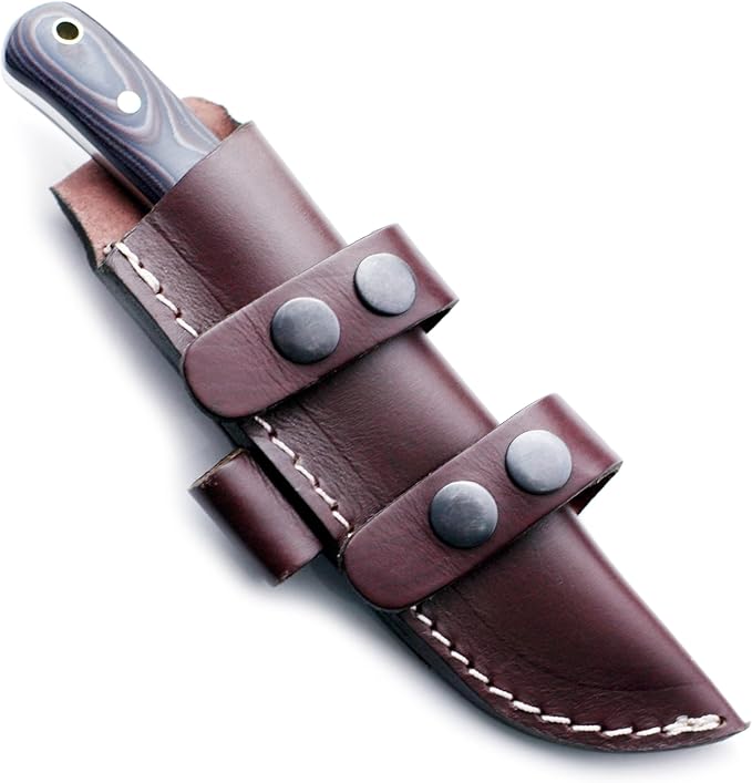 GCS Handmade Micarta Handle D2 Tool Steel Tactical Hunting Knife with leather sheath Full tang blade designed for Hunting &amp EDC GCS 185