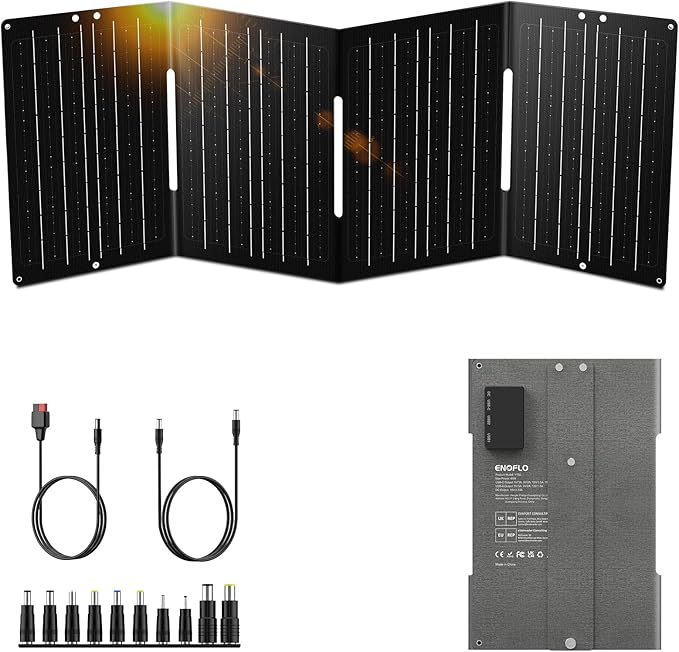 60W YT60 Solar Panel Charger Solar Battery High Efficiency Camping Waterproof IP68 Solar Panel with USB and DC Outputs for Portable Power StationPower Bank Phone Laptop