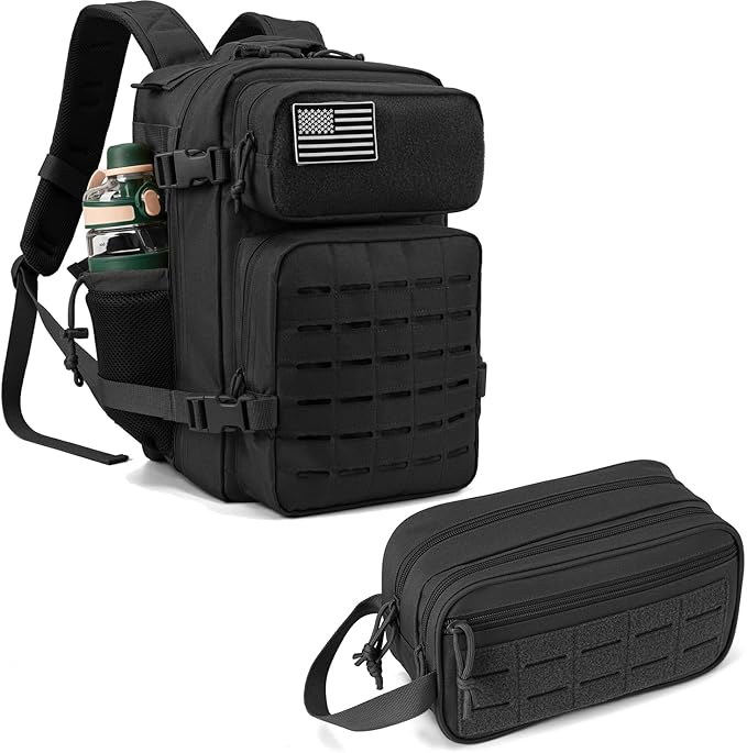 QT&ampQY 25L Tactical backpack &amp Tactical Toiletry Bag