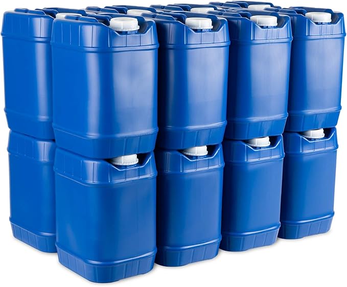 5-Gallon Stackable Water Storage Containers Emergency Water Storage for Camping and Disaster Preparedness 80 Gallons